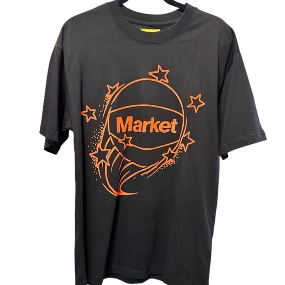 NWT MARKET Unisex Black Short Sleeve Graphic Tee Shirt Basketballl Logo - Size M - Picture 1 of 4
